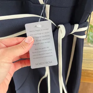 Maggy London Navy Blue Belted Wrap Dress Short Sleeve Size 18. NEW! thumbnail 8