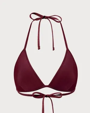 BERLOOK Burgundy Crochet Halter Triangle SET 55 Red thumbnail 7