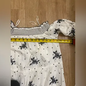 Zara White Off-Shoulder Floral Maxi Dress thumbnail 6