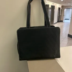 Mary Kay Black Textured Fabric Tote Bag with Wide Base-like new thumbnail 7