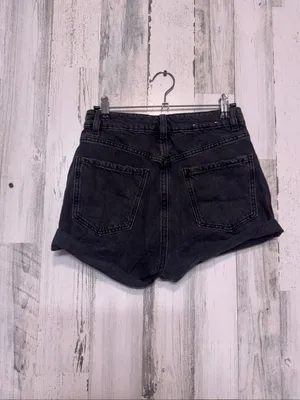 GARAGE Denim High Rise 90s Straight Cuffed Black Shorts Womens Size 01 (25) thumbnail 5