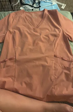 Coral Hanes scrub top thumbnail 1