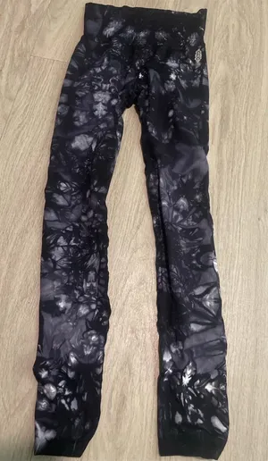 Free People Black Tie-Dye High-Waist Leggings thumbnail 1
