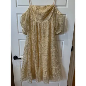 Verb by Pallavi Singhee Ninon Ivory Gold Sequin Tulle Midi Dress Small Fairy NWT thumbnail 3