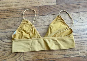 Cotton On Seamless Triangle Longline Mustard Bralette thumbnail 5