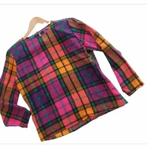 1980's vintage silk blouse w shoulder pads thumbnail 1