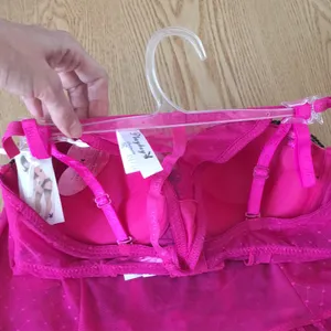 #1 New Playboy Vintage Sexy Padded Bustier With Thong Hot Pink Black size Medium thumbnail 7