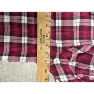LL Bean Shacket Womens M‎ Plaid Fleece Lined Button Up Flannel Camp Outdoors thumbnail 3