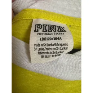 PINK Victoria's Secret 100% Cotton Womens Yellow Logo Campus Shirt sz L Everyday thumbnail 4