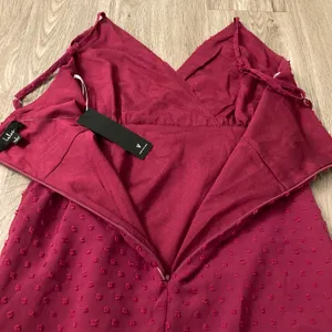 Lulu's For Us to Dance Magenta Swiss Dot Ruffled Midi Dress Size S NWT thumbnail 13