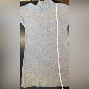 Gray Knit Sweater Dress with Pocket 100%Cashmere Size‎ M thumbnail 8