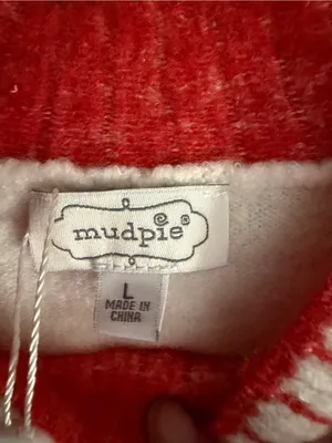 Mud Pie White Crewneck Sweater with Red Bow Detail thumbnail 6