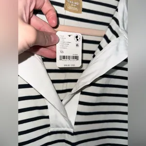 NWT FREE PEOPLE Jackson Rugby Midi Dress - Ivory Combo $98 MSRP thumbnail 4