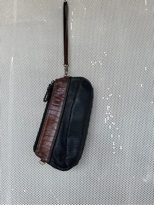 Vtg y2k Brighton Brown and Black Leather croc embossed Wristlet Clutch thumbnail 4