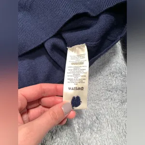 Maeve Anthropologie knit Navy Blue hooded sweater thumbnail 6