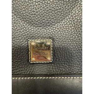 Dooney & Bourke Satchel Black Pebble Leather Zip Close W/ Strap Red Lining EUC thumbnail 10