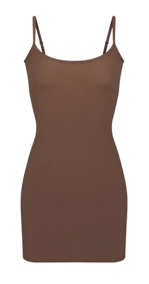 Skims M FITS EVERYBODY SLIP DRESS Jasper Brown NWT thumbnail 1