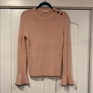 Tory Burch Kimberly Pink Bell‎ Sleeve wool Sweater small thumbnail 2