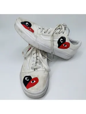 Vans CDG White Low Women's 8.5 Men's 7 Sneakers Shoes Commes De Garçon thumbnail 8