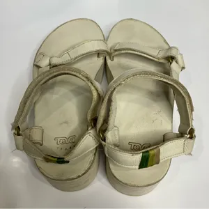 Teva platform Sandals white leather uppers & footbed womens size 9 casual trendy thumbnail 5