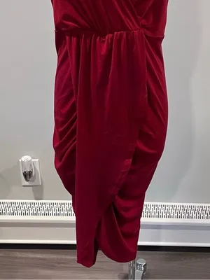 Red Spaghetti-Strap Wrap Dress - Women thumbnail 2