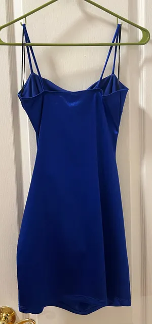 Windsor Blue satin mini dress thumbnail 5