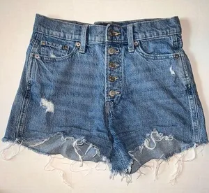 Gap denim button fly high rise cheeky shorts size 0/25 Denim thumbnail 1
