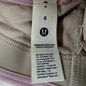 Lululemon Flow Y Wrap-Front High-Neck Bra Pink Peony LW2EH3S PKPI Size 8 NEW thumbnail 5