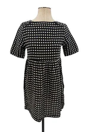 Ace & Jig Polka Dot Linen Cotton Babydoll Mini Dress Black Cream Size Small thumbnail 1