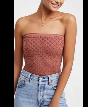NWOT Free People Intimately Brown Beige Honey Textured Top Sleeveless M L Boho thumbnail 3