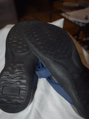 Blue Strappy Sandals, Slide, Thong, Gray Rubber Sole EU38(7-8) thumbnail 6