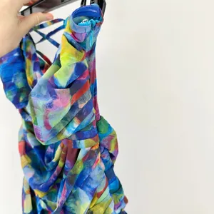 Lulus Jeniah Blue Multi Abstract Print Drop Waist Maxi Dress Formal Medium NWT thumbnail 12