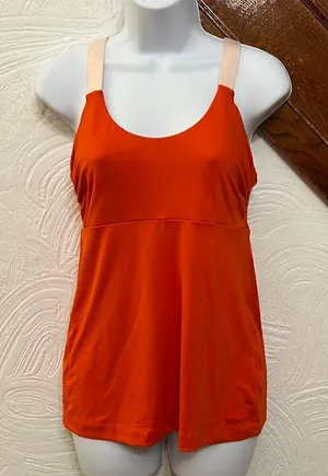 ‎Patagonia Orange Pink Crisscross Back Workout Tank Top M thumbnail 1