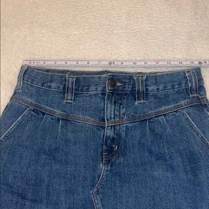 Free‎ People We The Free Raw Hem Pleated Denim Mini Skirt Size 29 Boho thumbnail 3