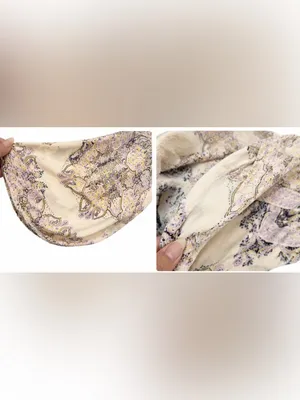 Free People Cream Paisley Boho Tunic Dress/Long Top Size Medium thumbnail 4