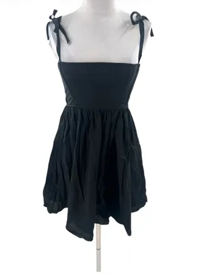 Kitteny Gency Black Corset Mini Dress Size‎ XS Cotton Voile thumbnail 3