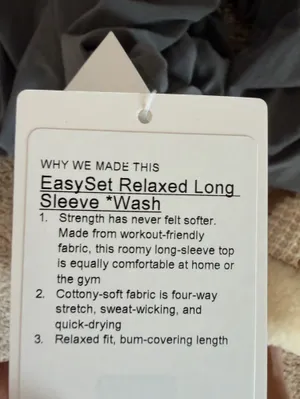NWT Lululemon EasySet Relaxed Long-Sleeve Shirt dilute Wash graphite gray size 8 thumbnail 8