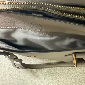 Tory Burch Gray Leather Tote Bag EUC thumbnail 14