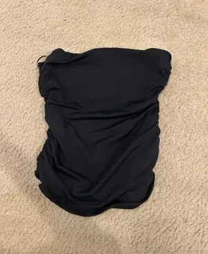 House of Harlow Black satin tube top thumbnail 1