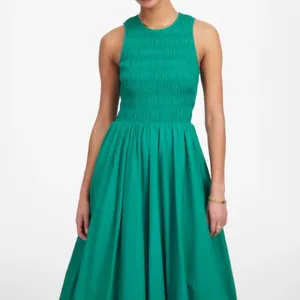 NWT Madewell Verdant Green The‎ Melody Bubble-Hem Smocked Midi Dress Poplin XXS thumbnail 12