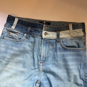 7 For All Mankind jeans high waisted, 2 tone crop jeans- y2k thumbnail 10