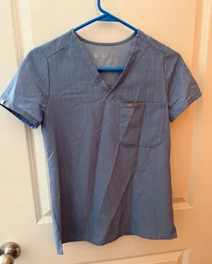 FIGS Catarina Scrub Top Heather One-Pocket Indigo thumbnail 2