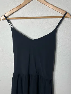 Athleta Black Elation V Neck Hybrid Midi Dress Athleisure Casual thumbnail 4