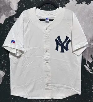 Russell Athletic New York Yankees Button Up Home Jersey thumbnail 1