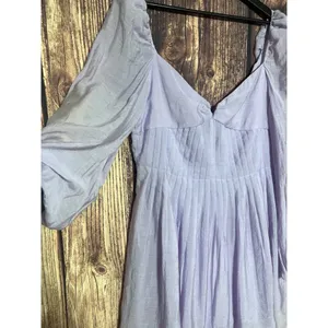 Astr the label Carina Mini dress lavender Sz XL Balloon Sleeves Party Open Back thumbnail 8