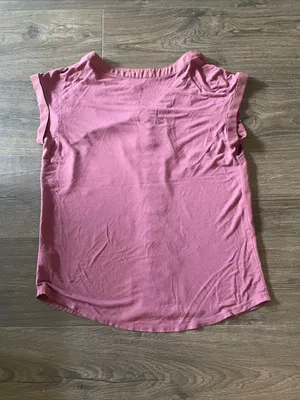 Fortune + Ivy Dusty Rose V-Neck Cap Sleeve Blouse, Size Small thumbnail 5