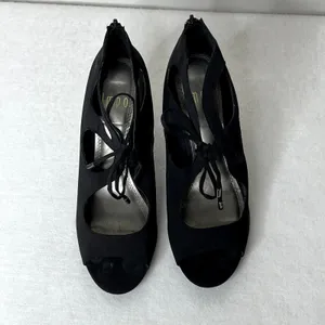 Impo Black Strappy Lace Up Heels thumbnail 5