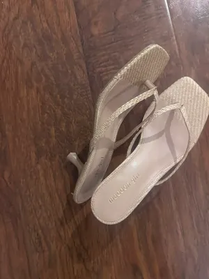 Madden girl woven tan thong kitten heel sandals  thumbnail 6