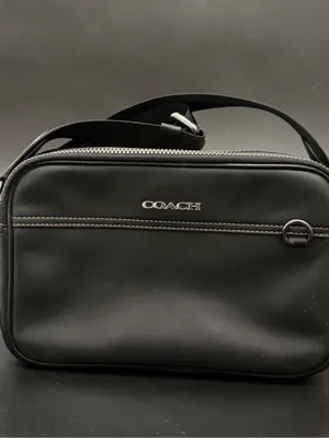 COACH C4148 Black Smooth Calf Leather Double Zip Graham Crossbody Camera Bag thumbnail 2