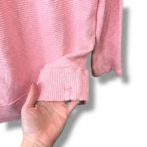 We The Free Pink Free People Casey Ribbed Knit Mock Neck Tunic Longline Sweater thumbnail 7
